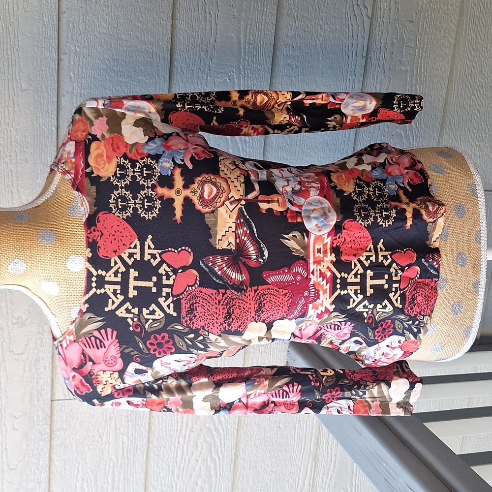Vintage y2k Thalia Sodi all over print 3/4 top butterflies guitar women small - Picture 5 of 11